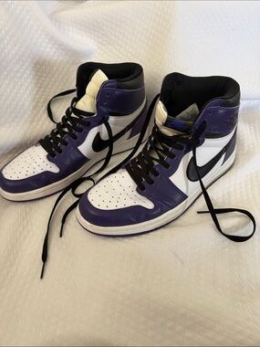 Nike Air Jordan 1 High - White, Purple & Black